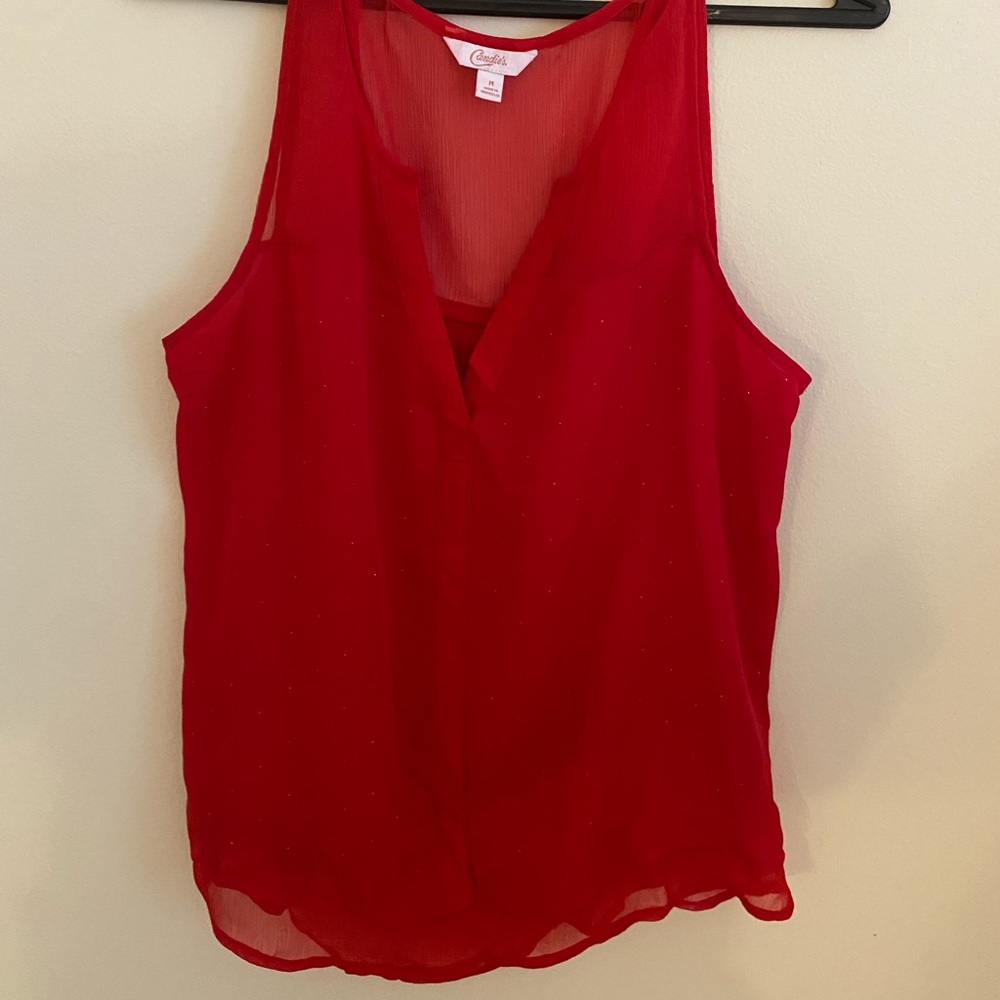 CANDIES red rhinestone tank top